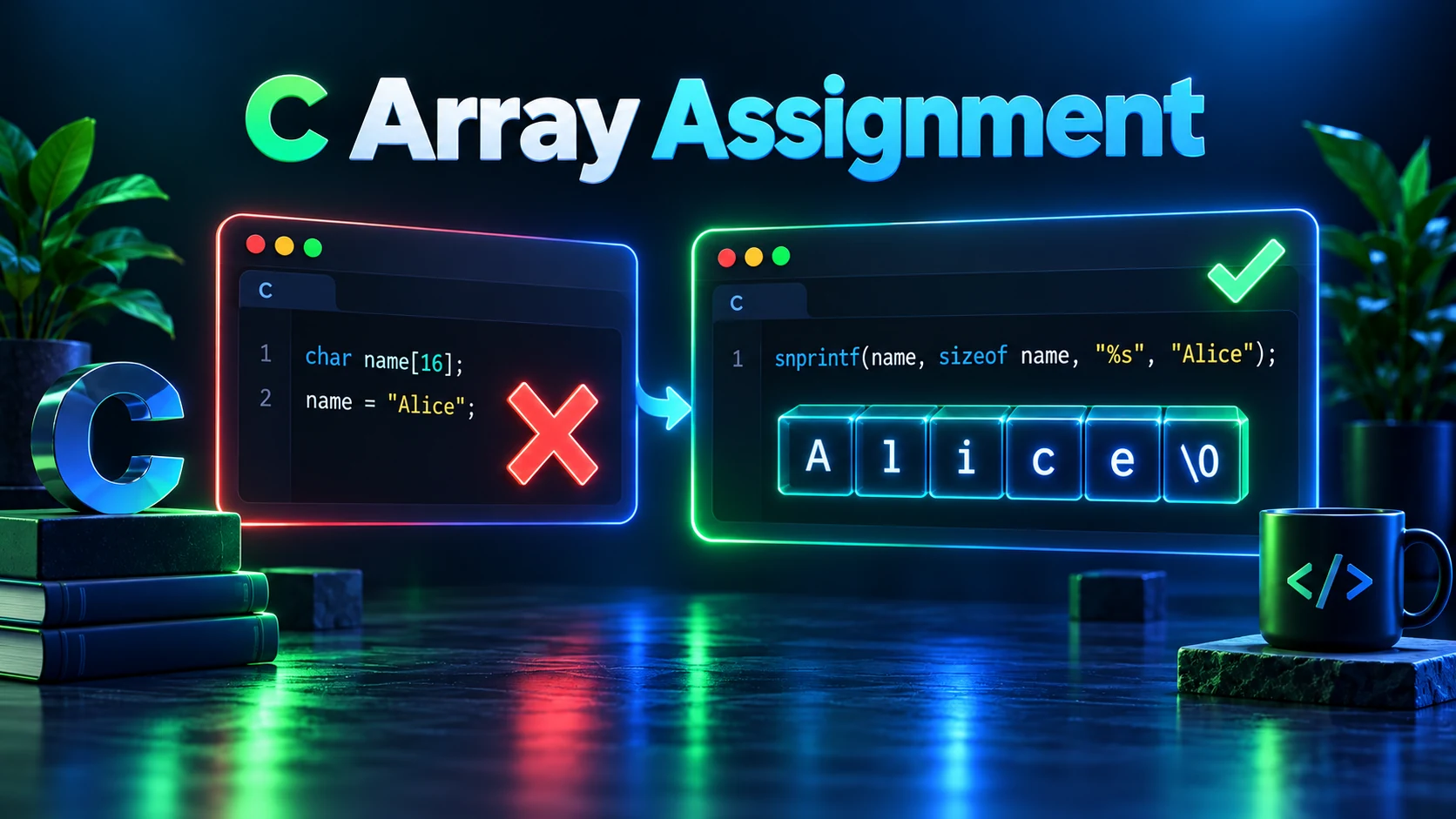 Assignment to Expression with Array Type in C: Why It Fails